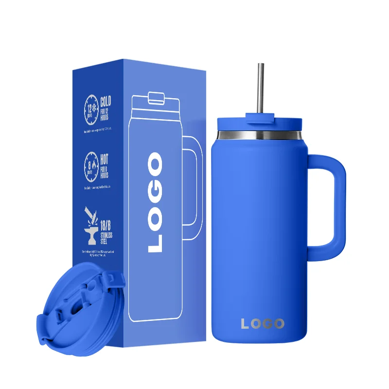 64oz Outdoor Sport Stainless Steel Drink Beverage Tumbler Double Wall Vacuum Insulated Powder Finish  Tumbler 100% Leak Proof