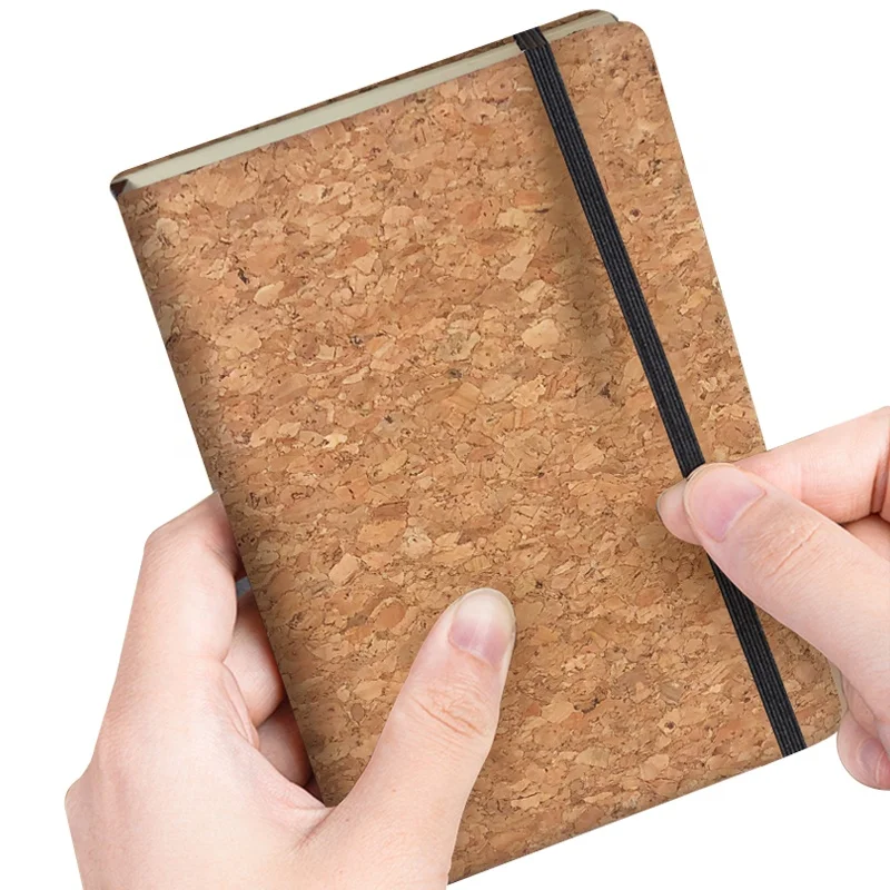 Top New Design  Wholesale Stock Daily Diary  Journary  Eco Friendly  Good Quality  A5 Cork Notebook With Elastic Band