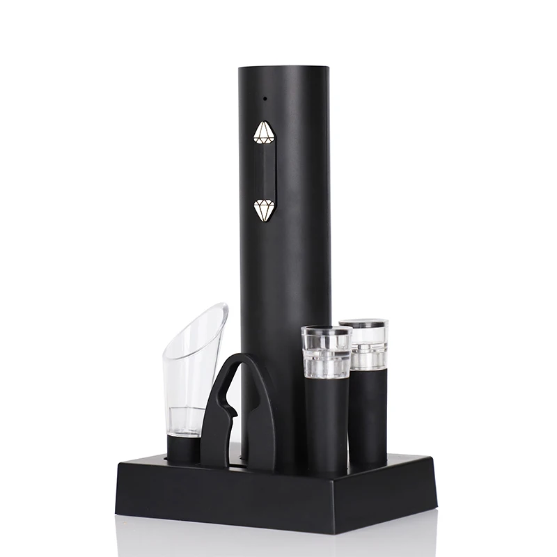 2024 New Arrival Electric Wine Opener 5 in 1 Wine Corkscrew Opener Gift Set With Storage Base