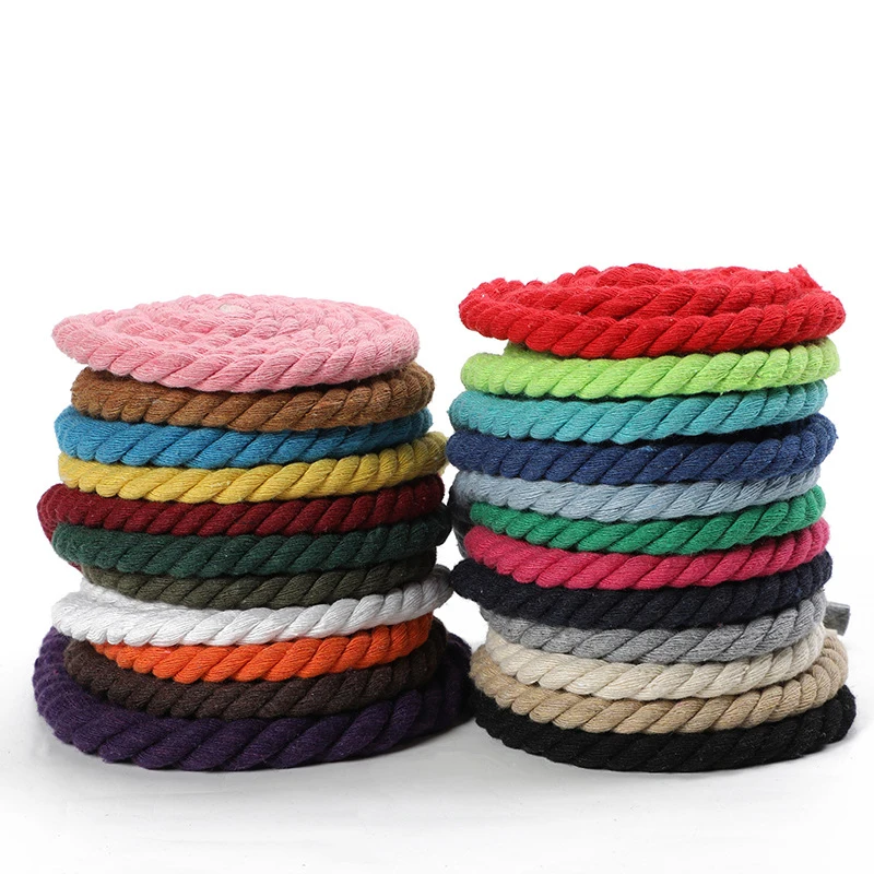 Durable Section Dyed three strand pure cotton rope to weave cotton rope binding rope