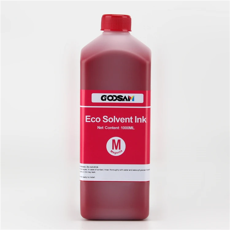 18 month out door durable eco solvent ink for xaar 1201/oki m-64s/seiko 510 35pl/konica 1024i 6pl/toshiba ce4m/epson l1440