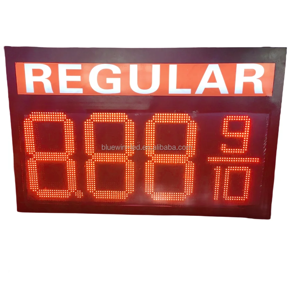 red green digital display 888 9/10 custom production 8-24inch Gas station LED