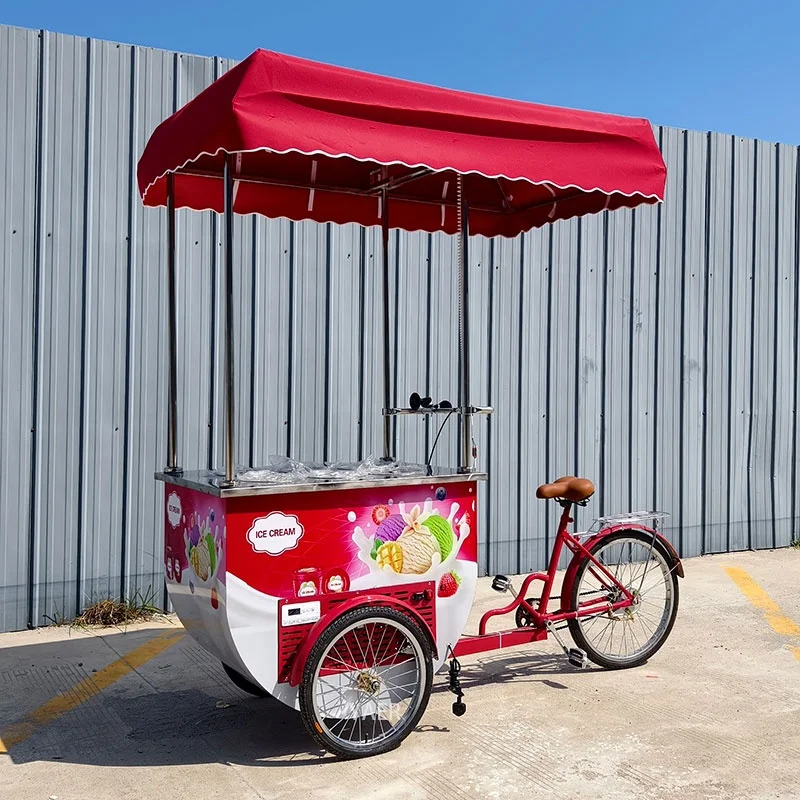 Ice Cream Bikes, Tricycle Vending Carts Traditional and Vintage Restaurant Equipment Tik Tok Mobile Restaurant Restaurant Car