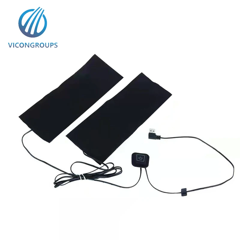 Custom Rechargeable Battery Heated Carbon Fiber Heating System Pad For Clothes