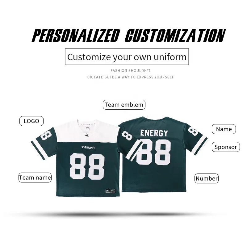 Custom High Quality Streetwear Football Jersey Sublimated Embroidered Boxy Shirt Custom Oversized Youth American Football Jersey