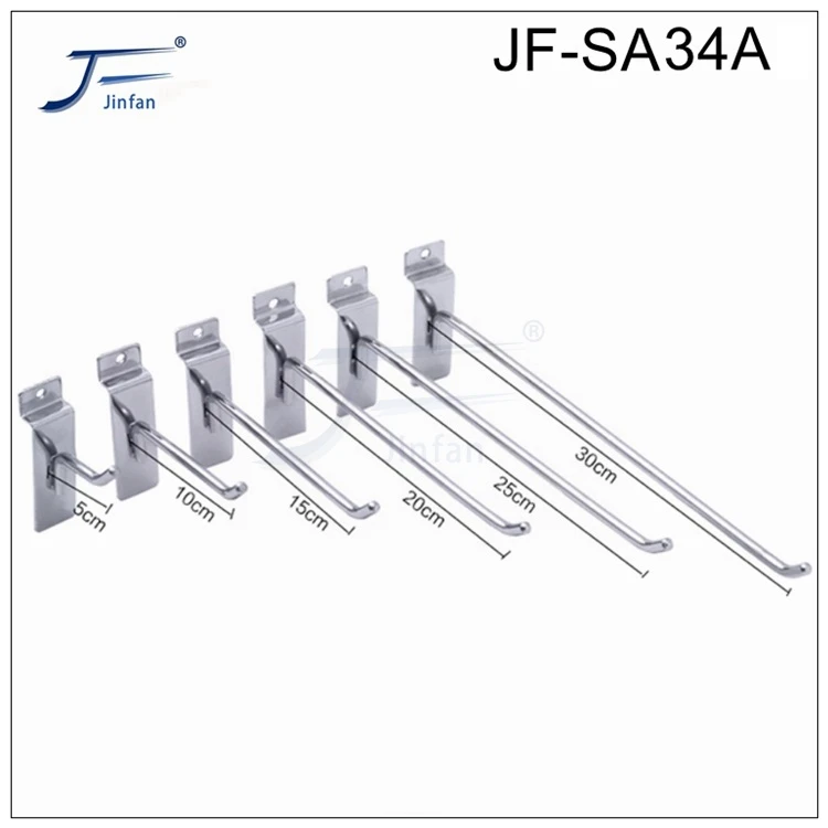 Wholesale Customized  steel wire black plated supermarket groove slot slat back panel board display hanger hook