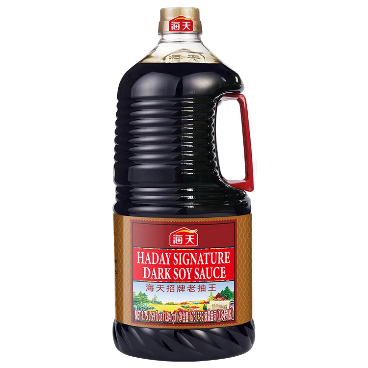 1.75l Dark soy sauce wholesale Chinese Haday Non-GMO soybeans fermented Halal excellent signature dark soy sauce