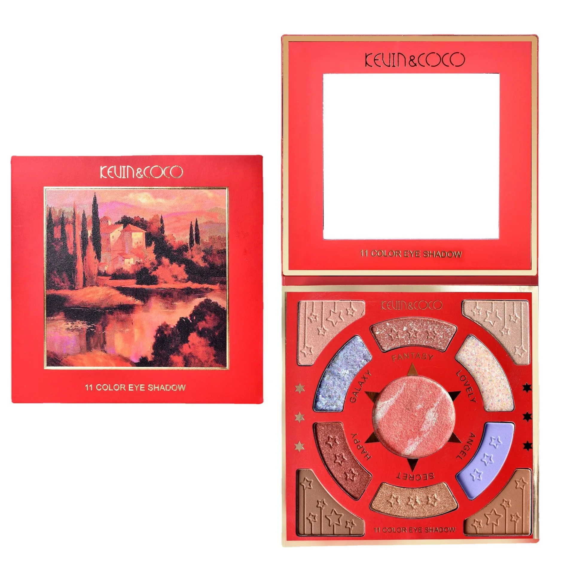 2022 new 11-color red dream pearlescent matte sequins earth color eyeshadow palette can be customized in small batches