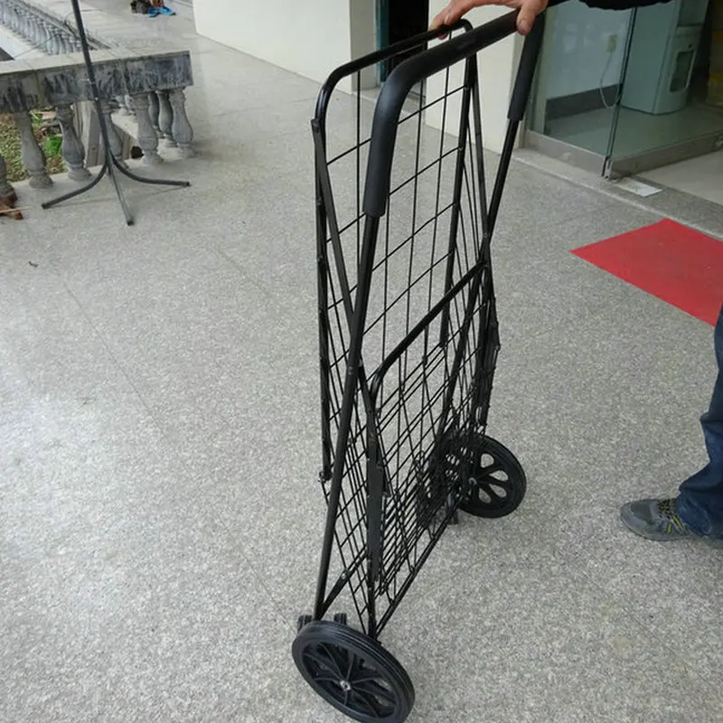 Best Selling Unfoldable Chrome Plating American Style Shopping Cart for Supermarket Carton Steel Custom Logo Accepted Nb-53