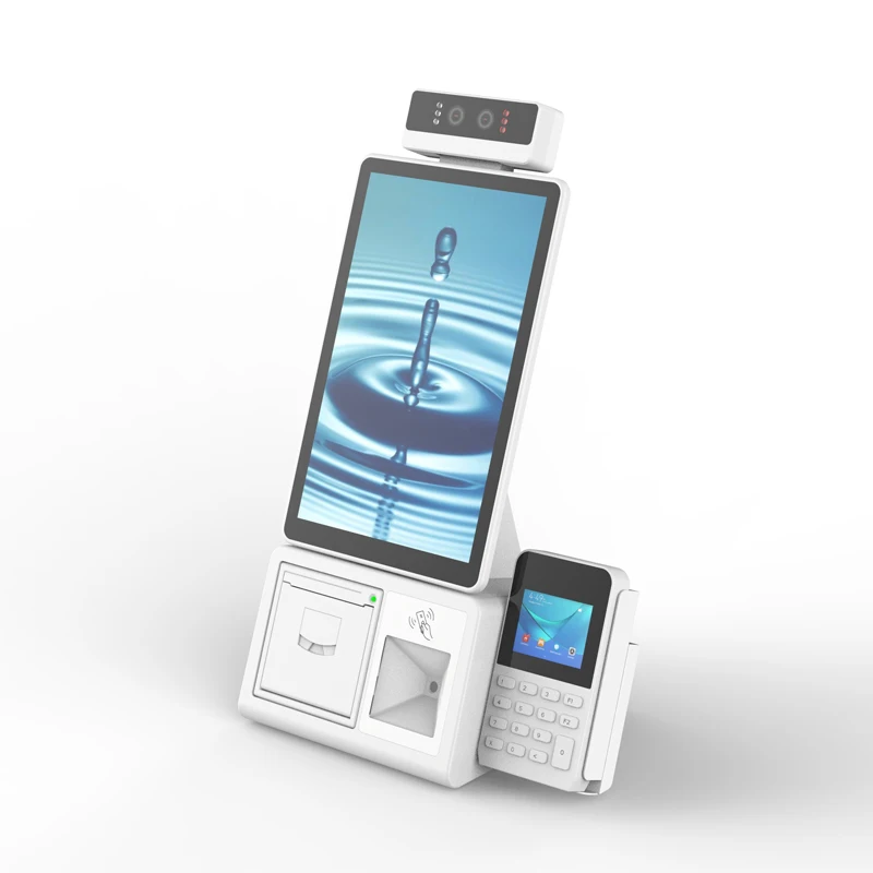 10.1 inch desktop facial payment kiosk Android pos payment machine with pos terminal holder customized for bank cards payment