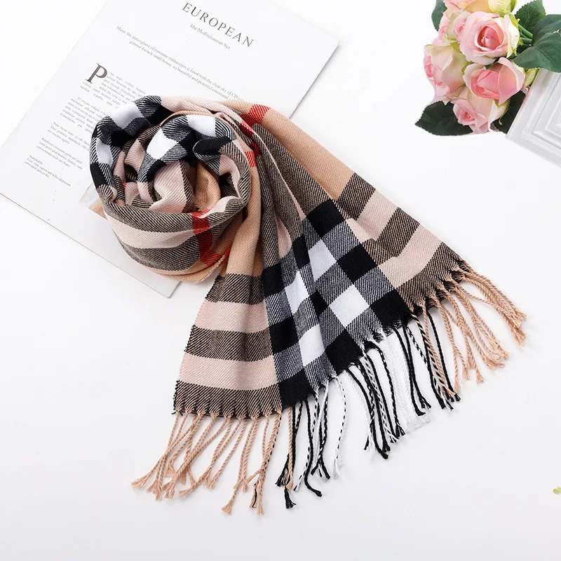 
2020 New luxury fashion design autumn winter neck scarf women man designer scarf long warm imitatie cashmere couple scarf 