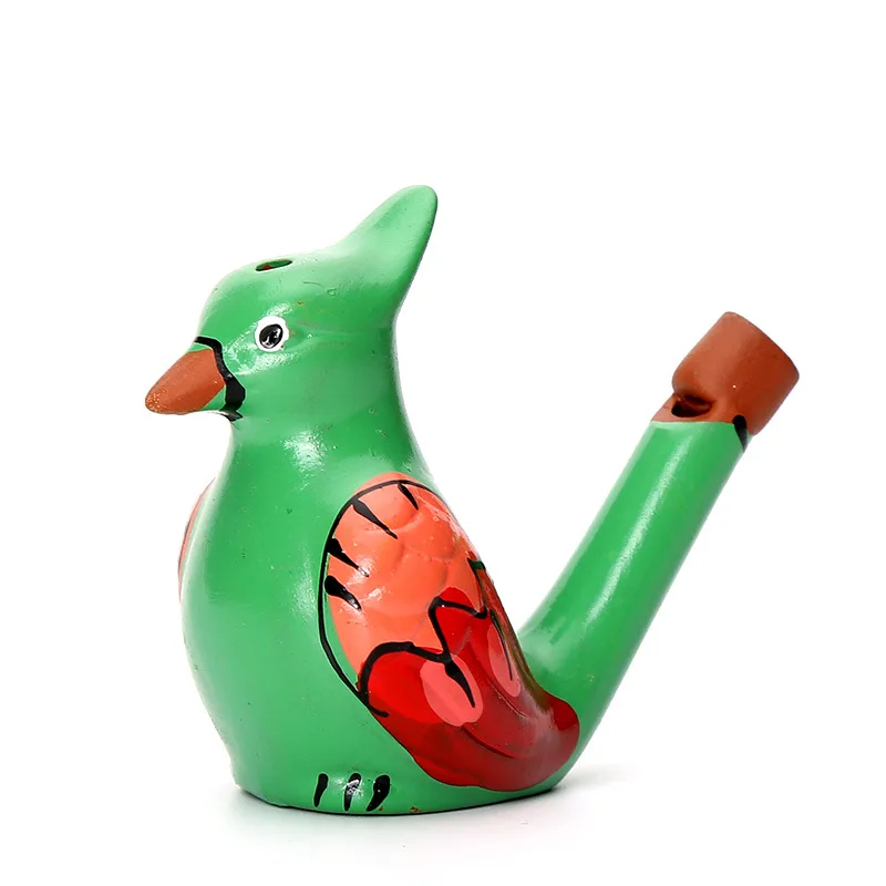 Terra Cotta Bird Water Whistle Warbler Song Ceramic Chirps Baby Bathtime Fantasy Gifts Set