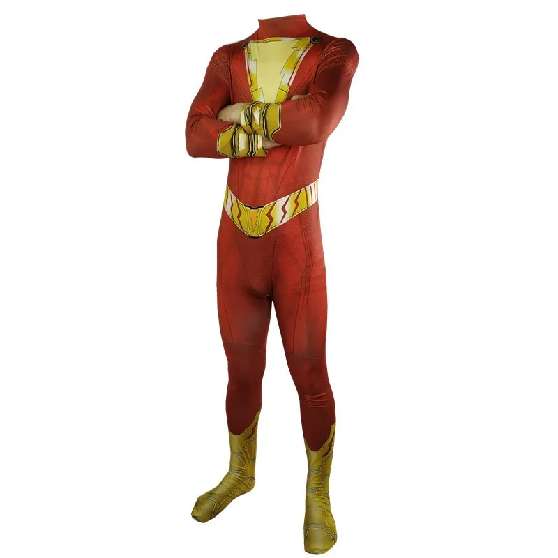 Halloween Costume Cosplay Children Stage Performance Clothing Shazam Captain Billy Batson Costume Aduilt