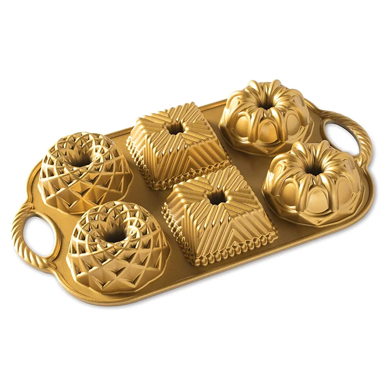 High quality Die cast aluminum non stick  Geo Bundtlette Pan cake pan for making cake