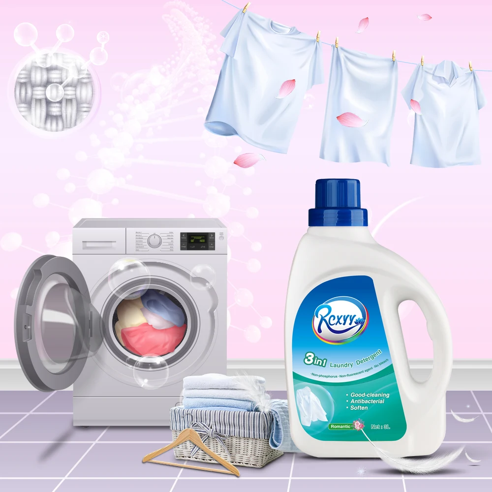 OEM 3L Romantic fragrance Household Chemicals Washing Liquid 3 in1 Laundry Detergent