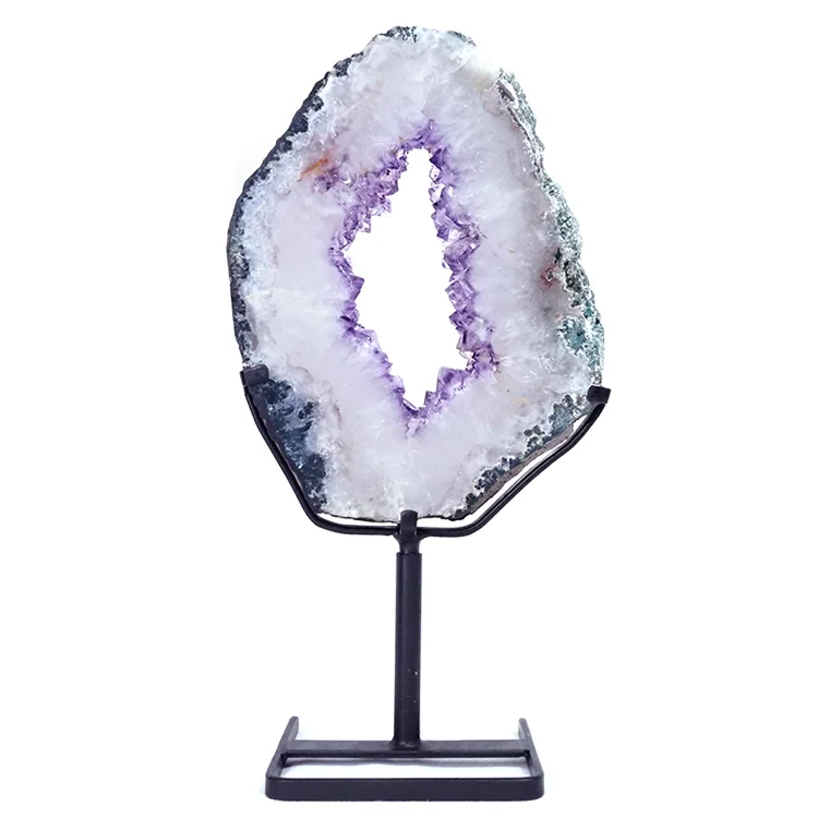 Big Natural Rock Amethyst Geode Slabs Brazil Agate Amethyst Slice With Druzy Amethyst Geode For Decoration