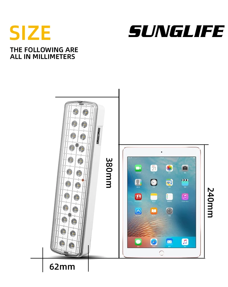 rechargeable wall-mounted emergency lantern with 24pcs super bright led and exit sign