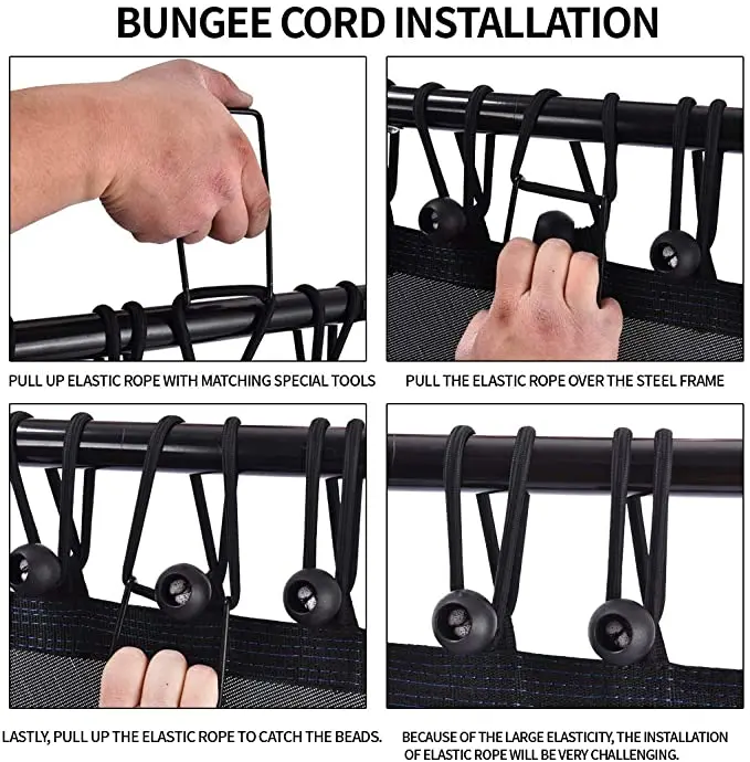 48 дюймовый фитнес-батут с регулируемой ручкой бесшумный батут Bungee Rebounder кардио-прыгающий тренажер тренировка для взрослых
