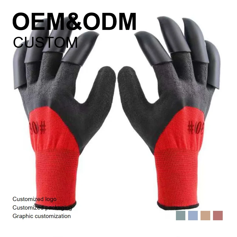 Garden Gloves With Single/double Fingertips Claws Waterproof Gardening Working Gloves