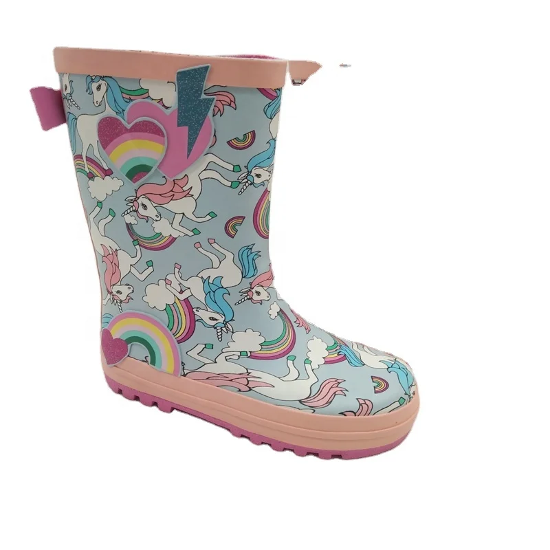 Fashion Desgin Custom Toddler Ankle Galoshes Skidproof Wellies Cute Bow Rain Boots Kids Waders
