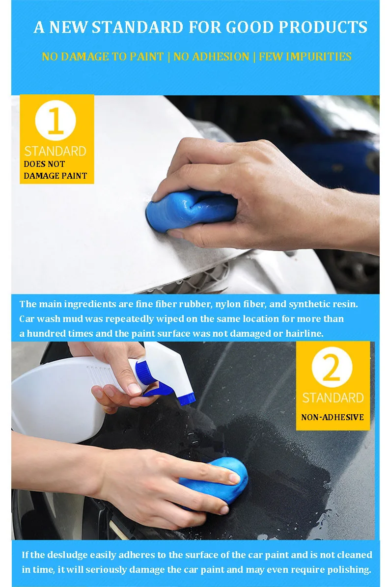 Clay Bar Car Detailing Clay, Auto Blue Detailing Magic Clay Bars Cleaner With Washing And Adsorption Capacity