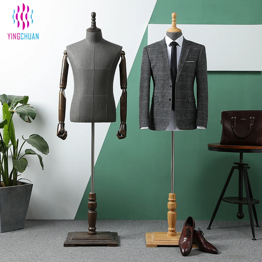 Male fashion fabric display mannequin for garment suit