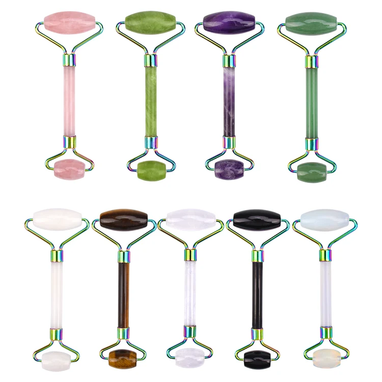 2021 Factory Price Massager Gua Sha Set Skin Facial Care Natual Rose Quartz Jade Roller For Face