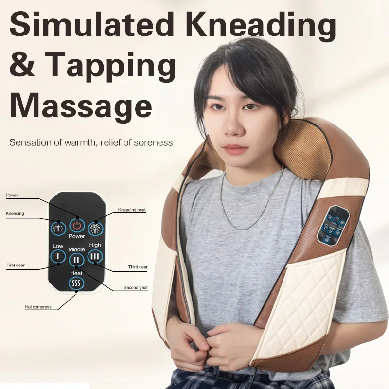2023 wholesale Best kneading shiatsu manual u shaped 3d mini lidl electric pulse neck shoulder massager with heat