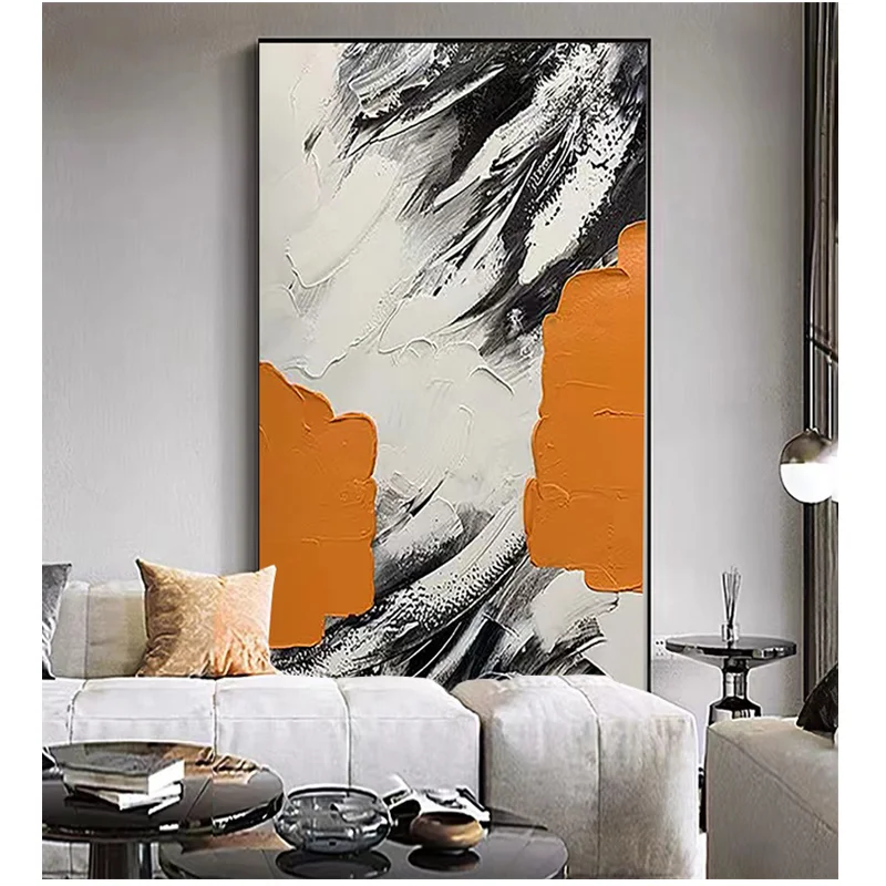 Hand-painted Modern Pink canvas Oil Paintings wall painting Abstract Thick Knife Oil Painting For Living Room home Decoration
