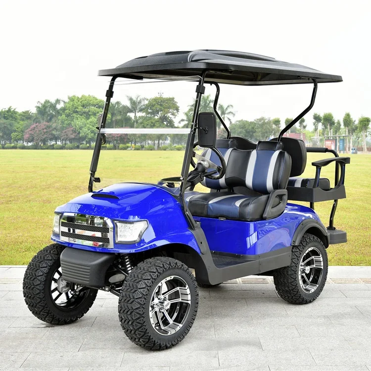 Defender blue 4 seater all terrain electric vehicles golf cart  with rear seat from TOP OEM factory