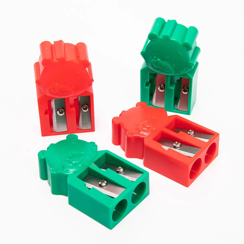 Оптовая продажа, недорогие высококачественные милые острые карандаши в форме медведя с двойным отверстием для детей