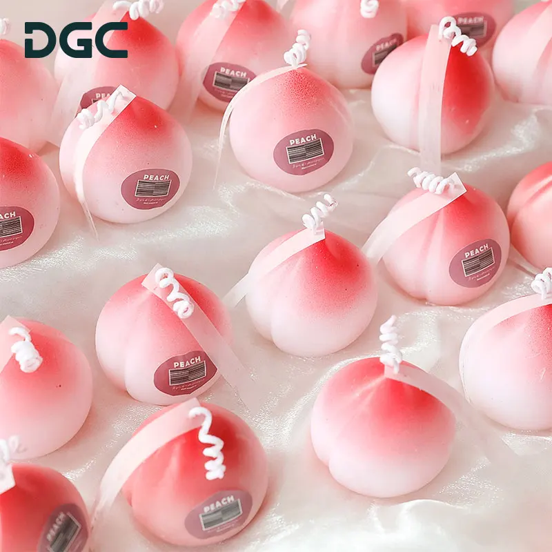 China DGC Custom surprise gift Box Cartoon peach shape Paraffin wax Fruit shaped scented candles