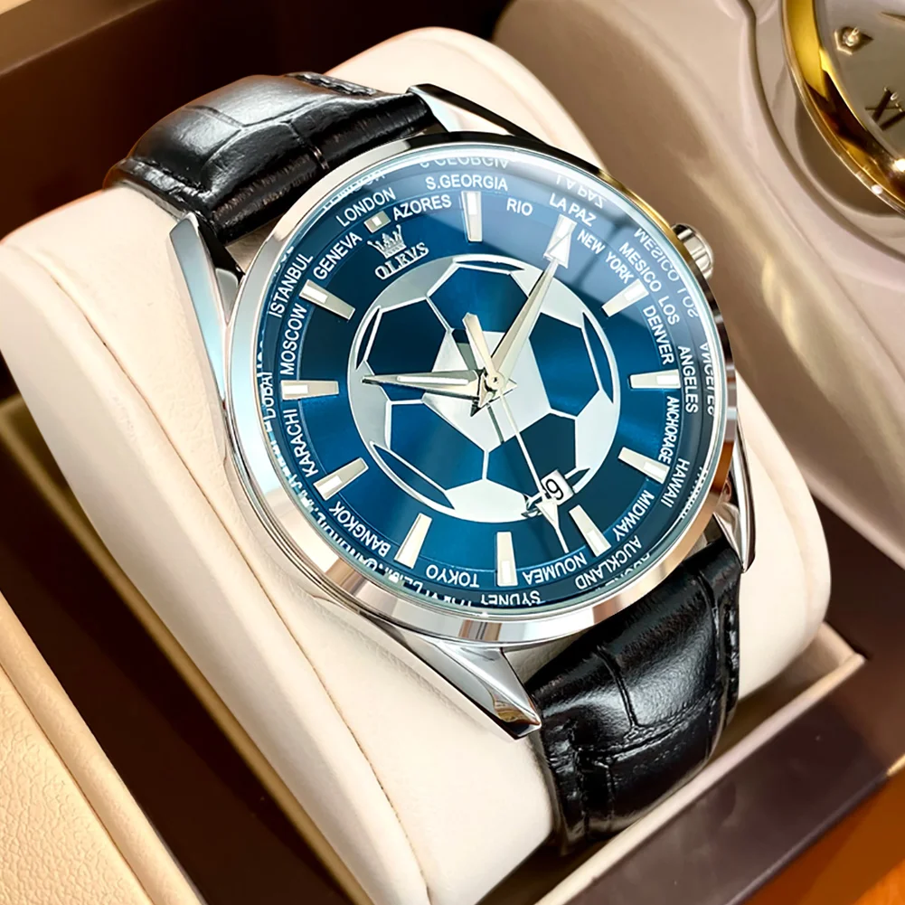 OLEVS 9949 Quartz Great Quality Sport Men Wristwatch Stainless Steel Strap Waterproof Casual Watches for Men Luminous Calendar