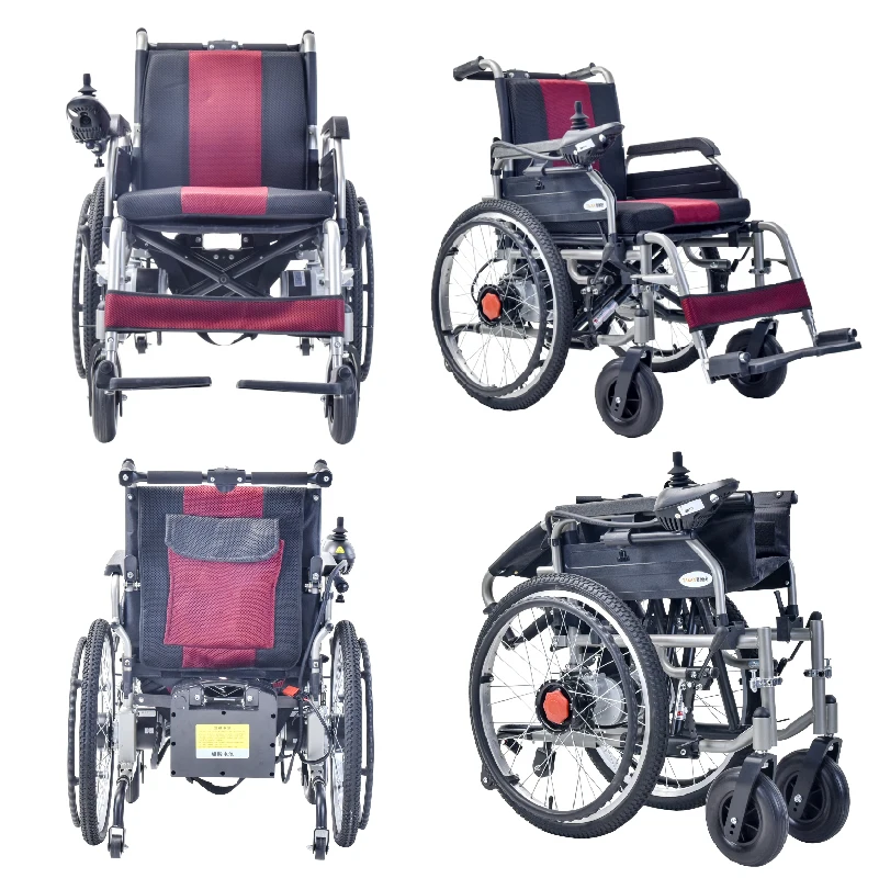 Medical Equipment Light Weight Portable Electric Remote Control Folding Power Wheelchair for Disabled