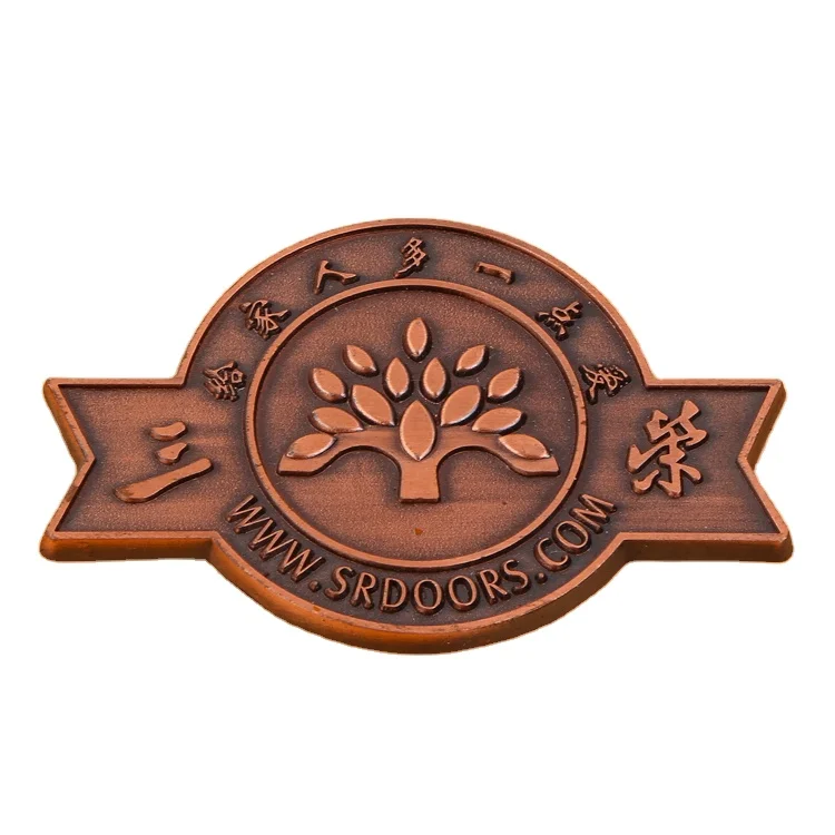 High Quality Custom Antique Metal Brass Plate Logo Stamped Souvenir Copper Nameplate Tags