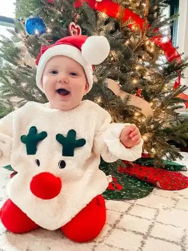 baby Winter clothes long sleeve cotton fabric christmas pajamas baby rompers kids clothing