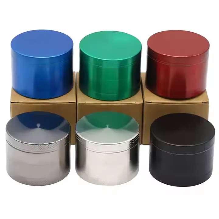 2024 Classic Custom Logo 40 50 55 63mm 3 and 4 Parts Zinc Tobacco Herb Grinder Cheap High Quality Metal Herb Grinder
