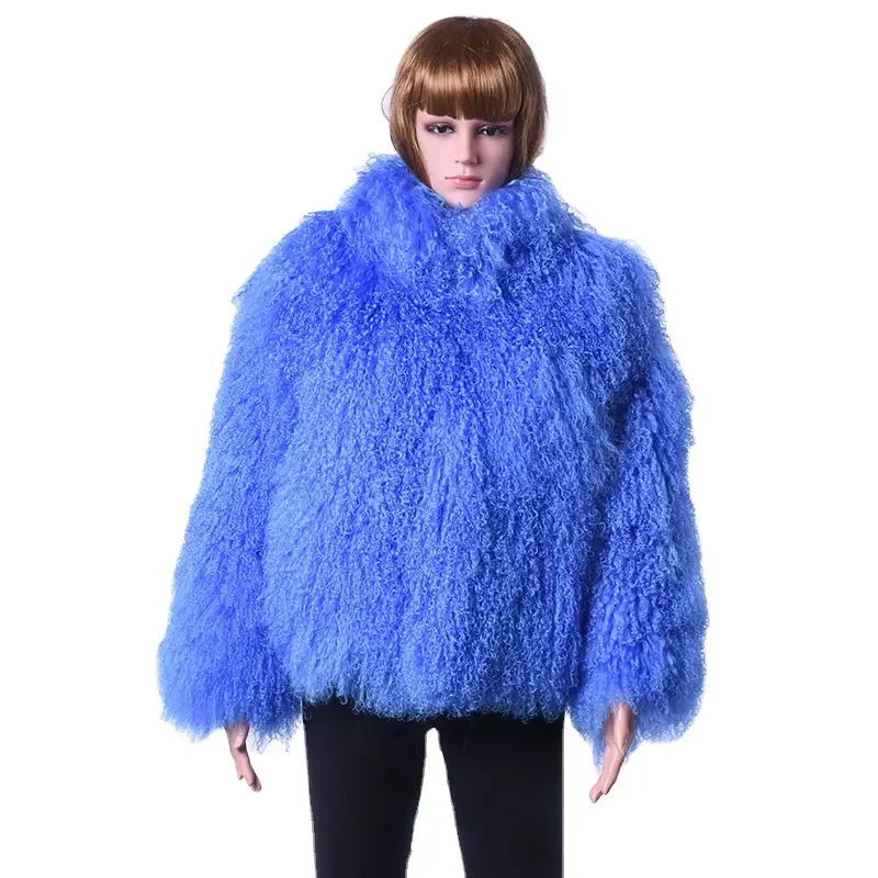 MWFur Woman Fur Coats Woman Winter Warm Fur Clothing For Ladies Fashion Mongolia Sheep Fur Coat Casual Collar