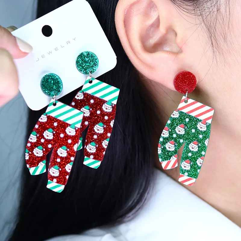 KL OEM Pendiente De NavidadPopular 2023 Christmas AcrylicTree Earrings Jewelry For Gift