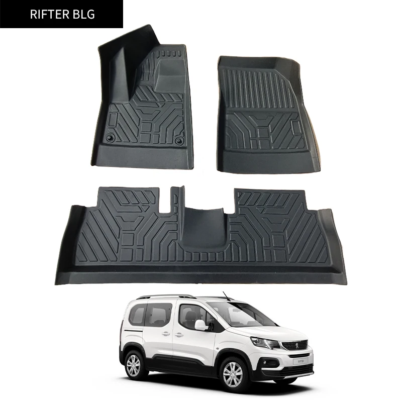 Factory Direct Sales Wholesale Sound Insulation Tpe Rubber Car Floor Mats for Peugeot Rifter