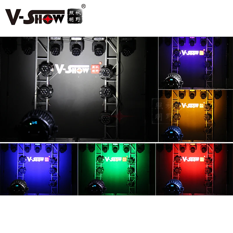V-Show Remote App Outdoor 12 * 18W RGBWA+UV 6in1 Waterproof LED Battery Wireless Par Lights