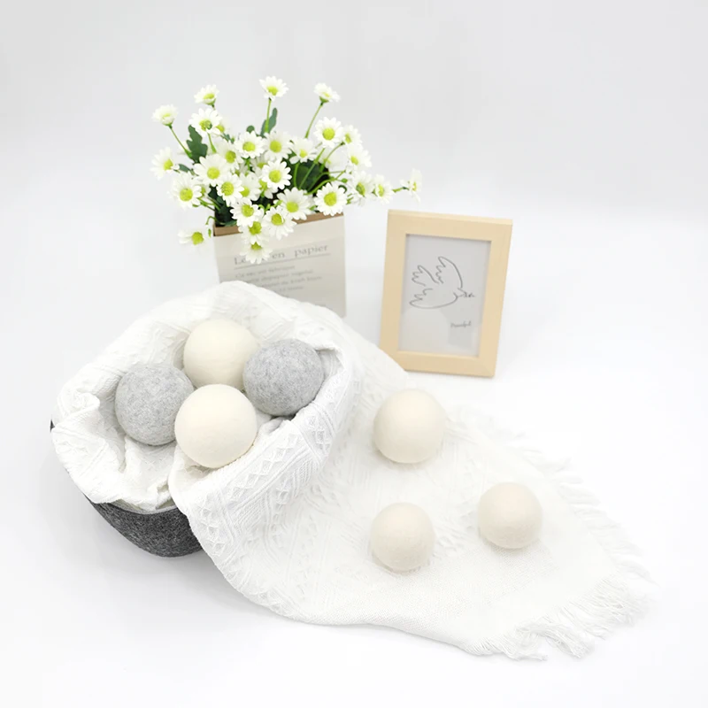 100% New Zealand Chemical Free Fabric Softener eco friendly wool dryer balls  laundry resauable wool dryer balls