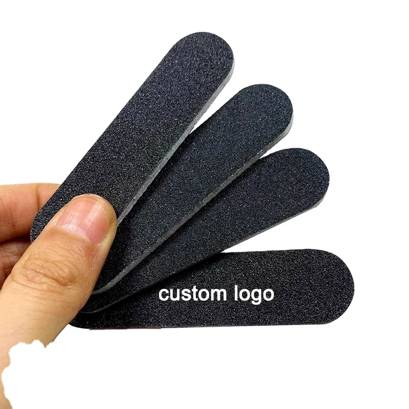 OEM/Private Label Black Double Side Round Shape Custom Logo  80/100/180 Sanding Bulk Mini Nail File