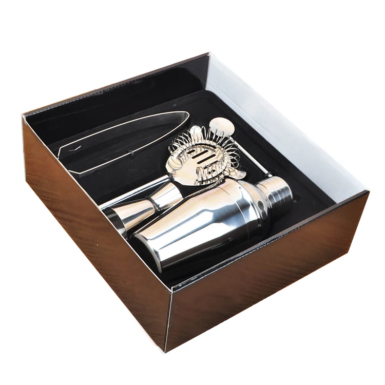 New product ideas 2021 Boston Bartender Set Two-Piece Shaker Cocktail Set Bartender Kit 5-Piece Bar Set