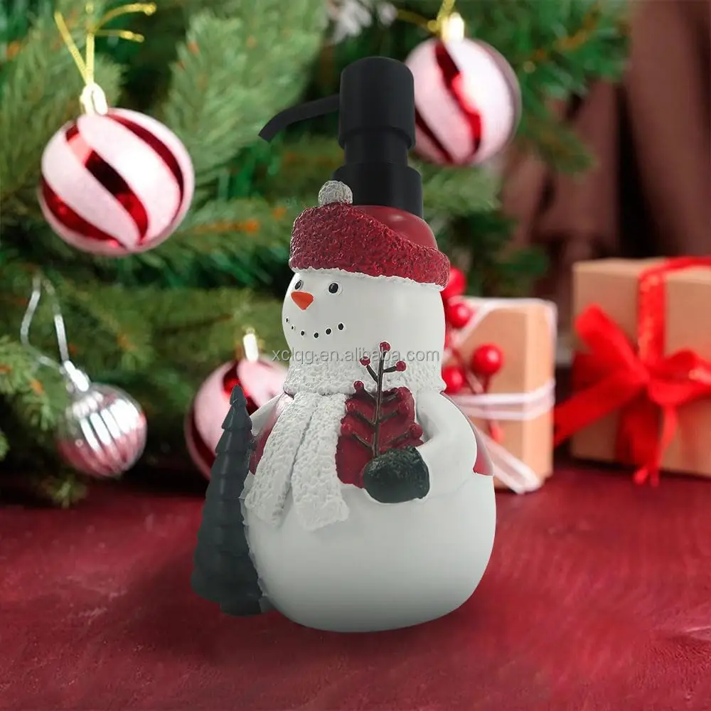 Christmas Theme Decoration Bottle Bathroom Soap Dispenser Santa Claus and Snowman Soap Dispenser
