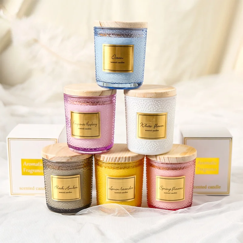 hot sale handmade decorative private label mini luxury glass soy wax scented candles in bulk
