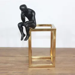 Black Resin Statues Ornaments Home Decoration Pieces Luxury Accessories Modern
