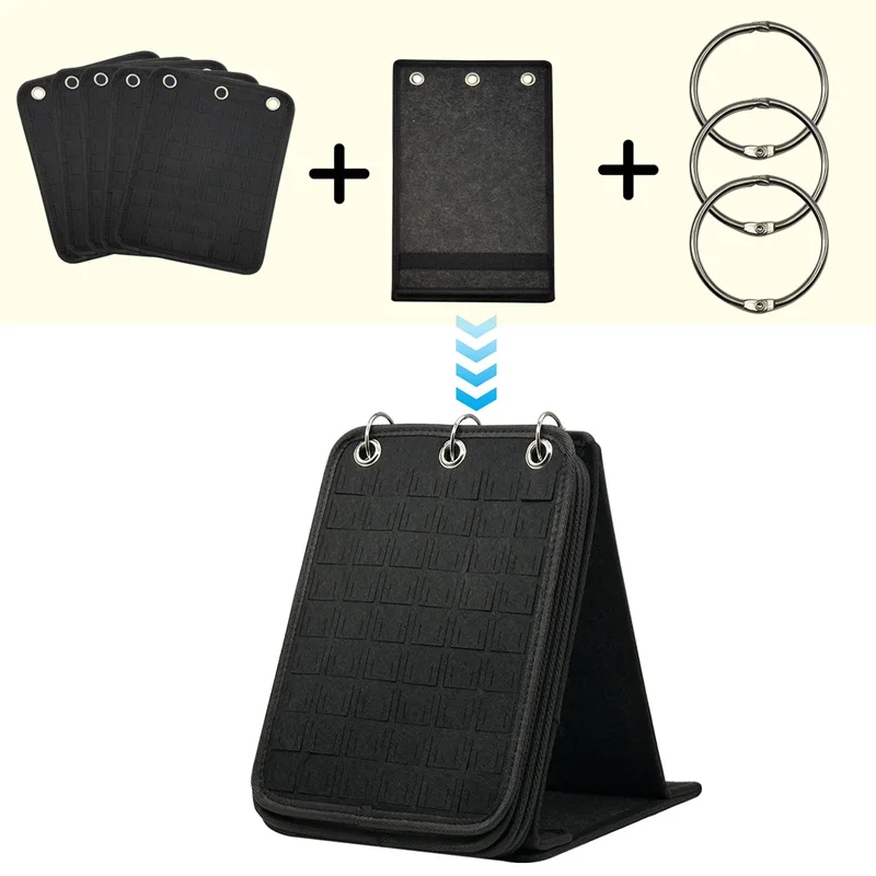 Enamel Pin Display Holder Pins Collection Storage Organizer Case Pin Display Binder Stand with 3 Binders and 5 Pages