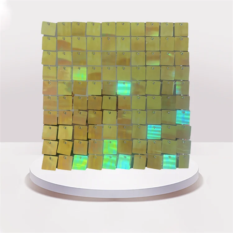 Hot selling PC / ABS low light Sequin wall panel square decorative low light Sequin wall panel wedding party background wall