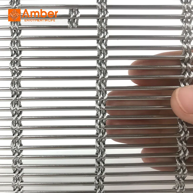 Architectural Flexible-Style Stainless Steel Cable Rod Woven Mesh For Balustrades